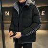 Otoño e invierno talla grande para hombre algodón acolchado casual chaqueta acolchada de algodón para hombre chaqueta con capucha cálida forrada de polar moda fábrica directa