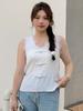 Top de Verano para Mujer Talla Grande con Cuello en V 2026 Chaleco de Punto de Verano para Mujeres de Talla Grande, Adecuado como Prenda Exterior o para Vestir por Capas, Talla Extra Grande 22331