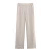 Ropa de Mujer de Comercio Exterior Estilo Europeo y Americano Popular Transfronterizo Ajustable Camisa de Manga Larga y Corta + Pantalones Anchos Rayados con Pliegues