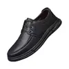 Zapatos sin cordones marca Dragonfly para hombres de mediana edad y mayores, zapatos de cuero para hombres con cordones, estilo business casual