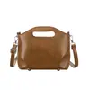 Bolso de cubo de piel aceitada plisada estilo coreano para mujer, nuevo modelo 2026, bolso de hombro versátil de alta gama vintage para el día a día