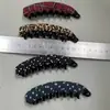 Pinza para el pelo de tela elegante y simple con estampado de leopardo retro estilo francés para coletas pequeñas Accesorio para el pelo de coleta pequeña Ins