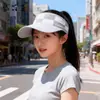Sombrero para el Sol de Verano Protección Solar Sombrero para el Sol Transpirable Casual Sombrero de Copa Vacío Gorra con Visera para Exteriores Estilo Coreano Moda Femenina Sombrero Tejido