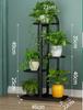 Prateleira de flores verde para ambientes internos, multicamadas, de ferro forjado, leve, luxuosa, varanda, vaso de flores de clorofila carnuda, suporte de armazenamento de chão para sala de estar