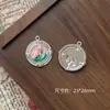 Pintura al óleo Ins Flor de Perla Incrustada Palacio Colgante Marco de Fotos Pulsera Hecha a Mano DIY Collar Collar de Perlas Accesorios