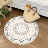 Alfombra Redonda Tejida de Algodón Poliéster con Borlas Estilo West Wave Redonda Cesta Colgante Estilo Trendy Mecedora Felpudo Alfombra de Sala de Estar