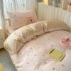 Juego de Tres Piezas para Cama de Dormitorio Estudiantil Algodón Puro Juego de Cama de Cuatro Piezas 2025 Nuevo Funda de Edredón Individual Sábana Ropa de Cama