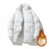 Jaqueta Espessa com Gola Alta Forrada de Lã Transfronteiriça, Casaco de Algodão Falso Duas Peças, Jaqueta Puffer de Casal para Outono e Inverno, Roupa de Algodão Versátil, Casaco de Algodão Multicamadas