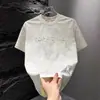 Camiseta Casual de Manga Corta para Hombre, Diseño Nuevo de Verano, Estilo Coreano Degradado, Manga Corta, Moderna, Versátil, Estampado de Letras