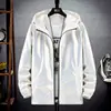 Chaqueta con capucha para hombre, talla grande, nuevo estilo coreano de moda, elegante chaqueta casual reflectante brillante de estilo europeo para primavera y otoño para hombre