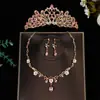 Conjunto de Colar, Brincos e Tiara, Liga de Metal com Strass, Cristal Super Brilhante, Joias de Noiva, Acessórios para Vestido de Noiva, Acessórios para Jantar