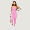 Traje de Yoga con Tintado de Vientre Transfronterizo Cadera de Durazno Hip Hip Hip Traje de una Pieza con Almohadilla Extraíble para el Pecho Cuello Cuadrado Ropa Exterior Traje de una Pieza para Deporte y Fitness