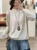 Outono Inverno 2026 Novo Suéter Jacquard Vazado Lã Gola Meio Alta Manga Longa Tricô Solto Top Básico Feminino