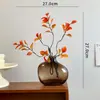 Galhos de Flores, Folhas de Bordo Vermelho, Folhas de Árvore de Flores Artificiais, Folhas da Fortuna, Sala de Estar Doméstica Interna, Folhas de Bordo, Flores Artificiais, Mobiliário Escandinavo