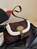 Diseño nicho felpa lanosa 2024 nueva moda de invierno moderna retro a cuadros bolso bandolera para mujer