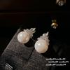 Pendientes Yuji con corona de colores y piedras preciosas, perla blanca australiana, concubina imperial de Tahití, pendientes delanteros y traseros con circonita Beizhu