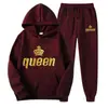 Sudaderas con Capucha Estampadas de Marca de Tendencia Otoñal Europea y Americana para Hombres y Mujeres, Conjuntos Deportivos Casuales y Pantalones de Chándal de Dos Piezas para Parejas