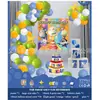 Conjunto de Balões de Aniversário Infantil para Crianças de 1 a 5 Anos, Suprimentos de Decoração para Cena de Festa, Conjunto Completo para Meninos e Meninas