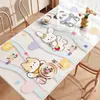 Mantel de Mesa con Animales de Dibujos Animados, Mantel de Vidrio Suave Degradado, Mantel Impermeable y a Prueba de Aceite sin Lavado, Mantel de Mesa de Café de Lujo Ligero, Mantel Protector