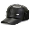 Gorra con Visera de Invierno Cálida para Hombres de Mediana Edad y Mayores, Gorro de Cuero para Papá y Ancianos con Forro de Lana para Prevenir el Frío y Calor, Protección para los Oídos Heattech para Ancianos