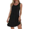 Amazon 2025 Europeo y Americano Comercio Exterior Transfronterizo Explosiones Femeninas Ojal Casual Sin Mangas Chaleco Vestido de Bolsillo