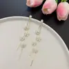 Pendiente de Aguja con Borla de Flor Dulce y Fresca Estilo Elegante de Personalidad y Temperamento Estilo Socialité Celebridad de Internet Explosiones Joyería Única para Orejas