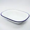 Plato para Pastel Esmaltado Exportado al Reino Unido con Borde Rojo y Borde Azul Espesado Molde para Hornear Placa para Hornear Plato para Pastel