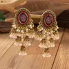 Pendientes de Borla con Cascabeles de Perla de Personalidad Europea y Americana para Mujer, Estilo Étnico de Lujo Retro Nuevo, Pendiente Transfronterizo Exagerado al por Mayor