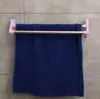 Porta-toalha de barra dupla sem furos para banheiro cozinha rack de armazenamento plástico aço inoxidável porta-toalha