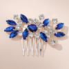 Europeu e Americano Cross-border Jóias Azul Strass Cabelo Pente Bola Festa Cabelo Headwear Vintage All-match Handmade Noiva Pente