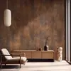 Papel Pintado con Textura de Pintura Artística, Papel Pintado para Habitación de Homestay Retro Americano Desgastado, Revestimiento de Pared Marrón Manchado Óxido, Estilo Industrial