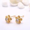 Brincos de pino 925 novos transfronteiriços femininos com zircônia incrustada flor brincos DIY acessórios de joalheria atacado