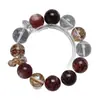 Chuva de OutonoPulseira de Cristal Branco Natural para Mulheres Versátil Ouro Negro Super Sete Ágata Vermelha Pulseira da Moda Atacado