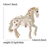 Broche de Cavalo Esmaltado de Luxo Estilo Palácio Cravejado de Diamantes Transfronteiriço para Homens e Mulheres, Broche para Terno e Casaco, Acessório do Zodíaco