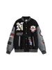 Chaqueta de Béisbol Transfronteriza Estilo Americano para Hombres y Mujeres, Chaqueta de Piloto, Abrigo Retro de Primavera y Otoño Bordado de Moda para Parejas Estilo Universitario