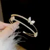 Pulseira Flor de Zircônia Dupla Camada Simples e Exquisita Estilo Coreano, Moderna e Versátil, Pulseira Elegante com Sensação de Luxo Leve e de Alta Qualidade para Mulheres