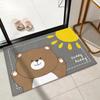 Tapete de Porta de Veludo Cristal Novo Atacado Urso da Sorte Entrada da Casa Porta de Entrada Resistente ao Desgaste Antiderrapante Tapete para Pés