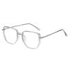 Gafas Anti-Luz Azul para Hombre, Lente Plana Protección Ocular para Computadora y Teléfono Móvil, Marco Redondo Anti-UV Gafas para Miopía 8609
