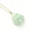 Colgante de Calabaza de Jade Verde Tianshan, Popular en Xiaohongshu, Colgante de Fortuna de Jade Hilo de Oro Natural, Cadena para Suéter de Jade