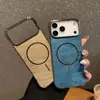 Patrón de Hilo Dorado Electrochapado Adecuado para Funda de Teléfono Móvil Iphone17 Sin Bordes Mate 17Promax Círculo Delgado Cubierta Protectora Magnética