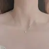 Collar de Zirconia Floral para Mujer, Diseño de Nicho Ins, Cadena para Clavícula con Colgante Versátil de Gama Alta Verano 2025 Joyería al por Mayor