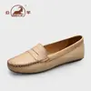 Zapatos de piel de vacuno de capa superior marca Ram originales para mujer, zapatos casuales cómodos de suela blanda, zapatos cómodos para mamá, mocasines