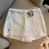 Foto Real de Saia Slimming de Cintura Alta com Estampa de Bolinhas Moda Retrô, Saia Curta Anti-Exposição, Saia Bodycon, Saia Evasê para Mulheres no Verão