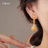 Pendientes Colgantes de Linterna Redonda Hueca Estilo Chino Nuevo Aguja de Plata, Pendientes de Lujo Ligero de Gama Alta, Accesorios para Orejas Personalizados de Moda y Exquisitos