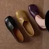 Mocasines de tacón bajo de 2 cm, de piel de vacuno de primera capa para mujer, colección primavera/otoño, estilo nuevo, zapatos planos de punta fina, zapatos pequeños de cuero estilo francés