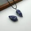 Collar Colgante de Piedra Natural Más Vendido Transfronterizo 15*30mm Piedra Natural Hexaédrica Forma de Gota de Agua Piedra de Tigre Joyería DIY