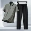 25 populares pantalones casuales ligeros para hombre de verano, de seda helada, alta elasticidad, cintura elástica, rectos, holgados, con bolsillos con cremallera