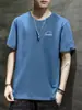 Nova Camiseta Estilo Hong Kong Masculina Verão Tendência Marca Estampada Manga Curta Meia Manga Solta Camiseta de Manga Curta Marca Tendência Roupa Masculina