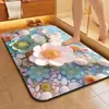 Tapete de Chão de Lama de Diatomáceas Flor Estereoscópica 3D Tapete de Chão para Banheiro Doméstico Entrada de Banheiro Absorção de Água Tapete Antiderrapante Tapete Resistente à Sujeira
