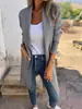 2025 Amazon Wish Aliexpress Comércio Exterior_Cardigã Tricotado de Comprimento Médio com Lapela Outono e Inverno Casaco Lã Fino
